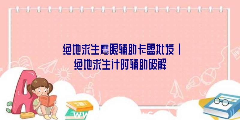 「绝地求生鹰眼辅助卡盟批发」|绝地求生计时辅助破解